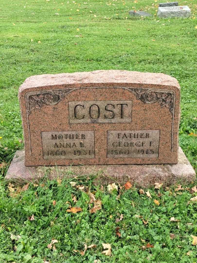 Anna B. Cost's grave. Photo 2