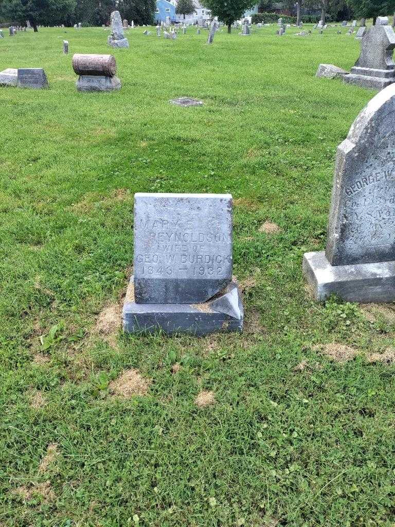 Mary E. Burdick Reynoldson's grave. Photo 2