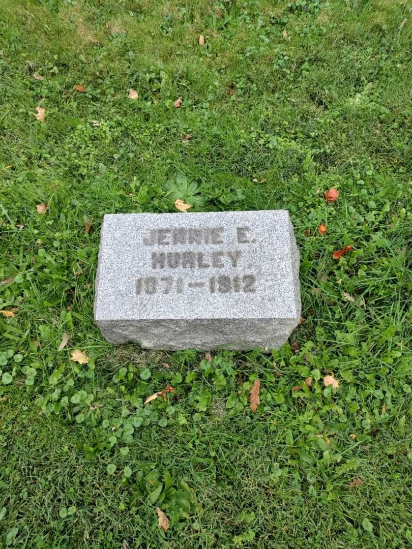 Jennie E. Hurley's grave. Photo 2