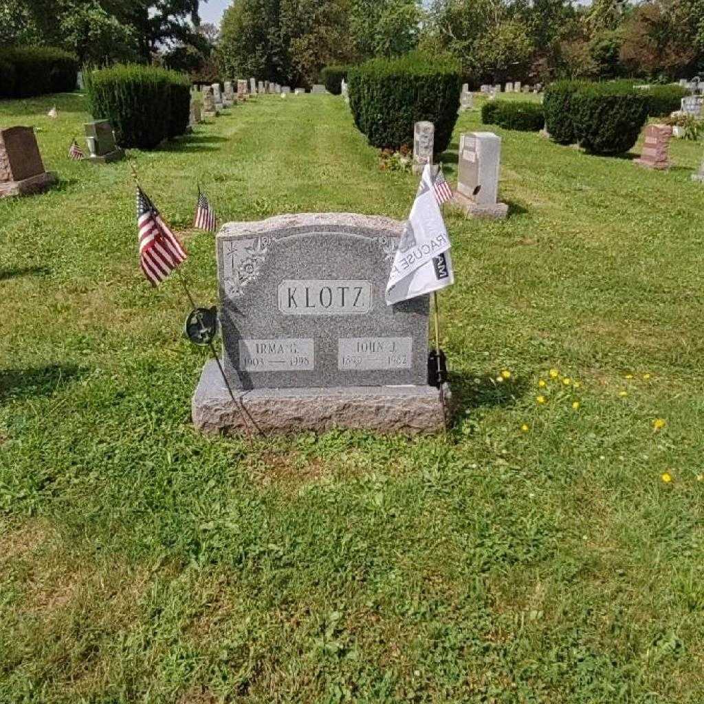 Irma G. Klotz's grave. Photo 3