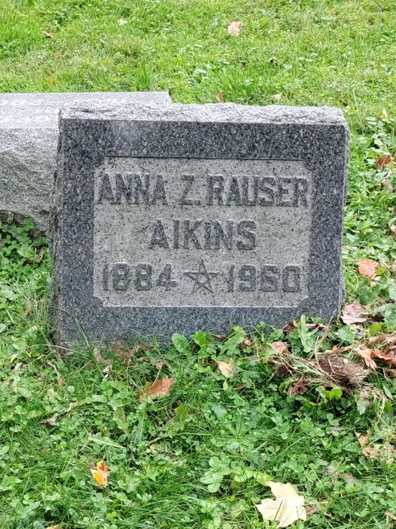 Anna Z Louise Rauser Aikins's grave. Photo 3