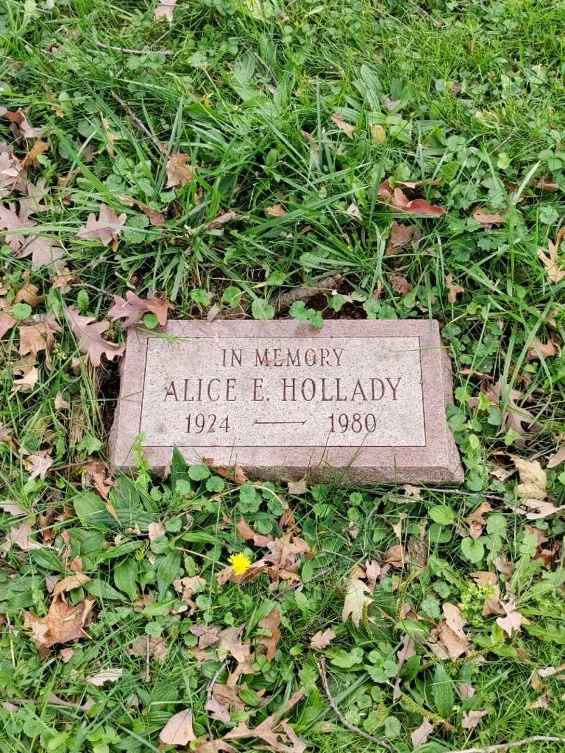 Alice E. Hollady's grave. Photo 2
