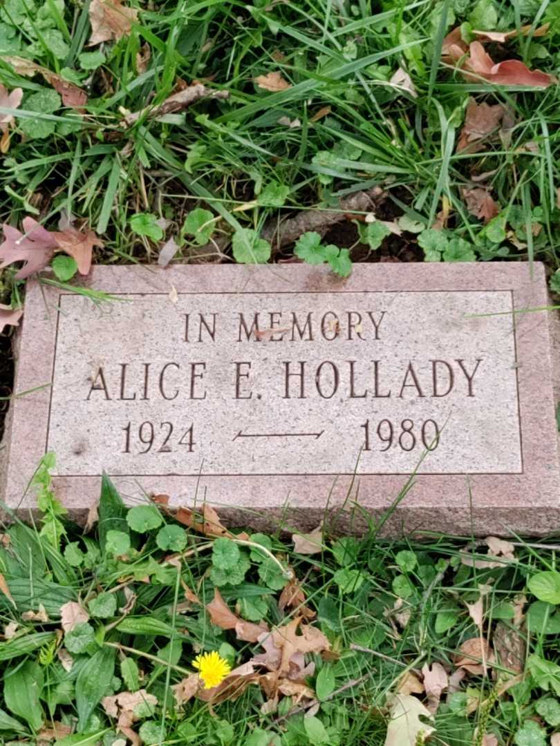 Alice E. Hollady's grave. Photo 3