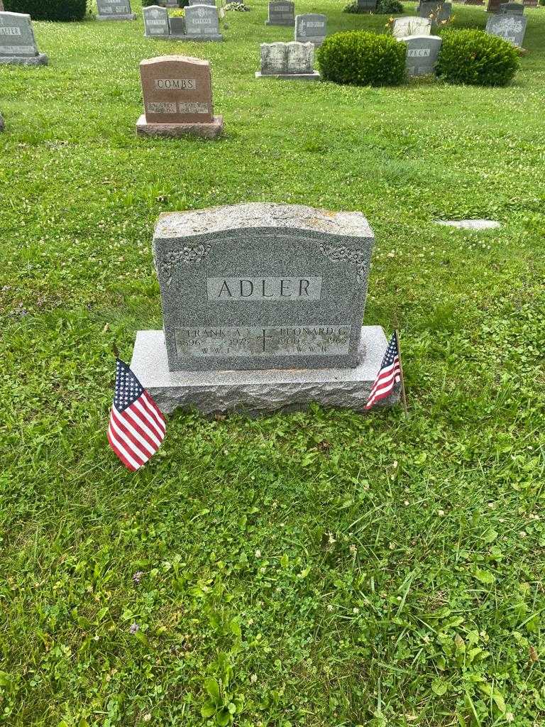 Frank A. Adler's grave. Photo 2