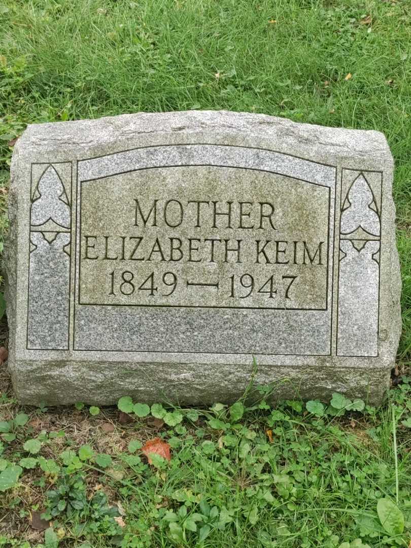 Elizabeth Keim's grave. Photo 3