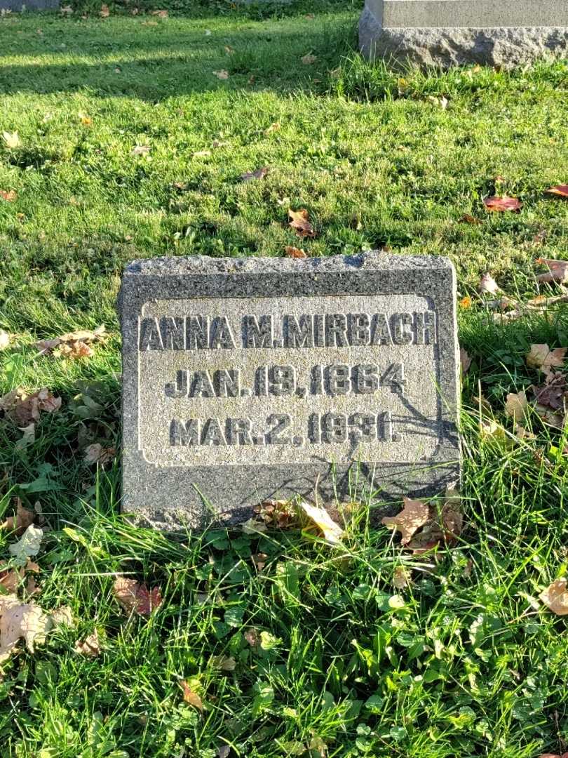 Anna M. Mirbach's grave. Photo 2
