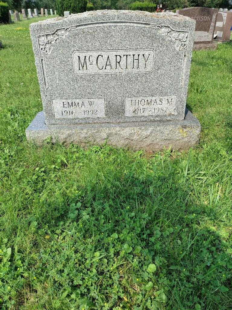 Emma W. McCarthy's grave. Photo 1