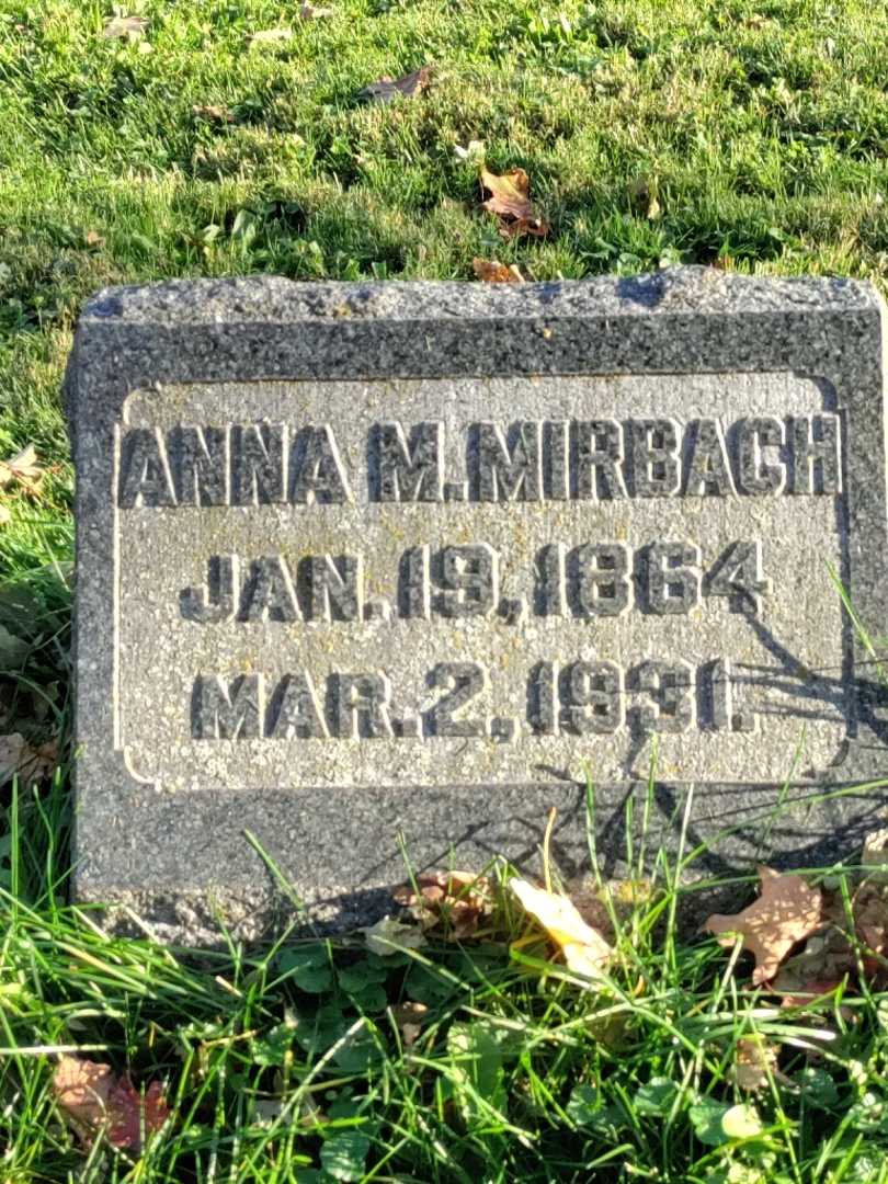 Anna M. Mirbach's grave. Photo 3