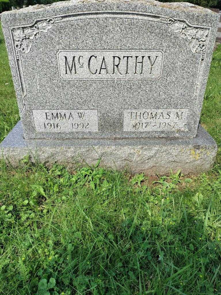 Emma W. McCarthy's grave. Photo 2