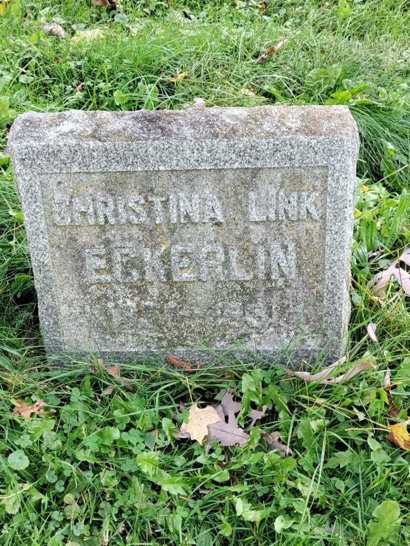 Christina J. Link Eckerlin's grave. Photo 3