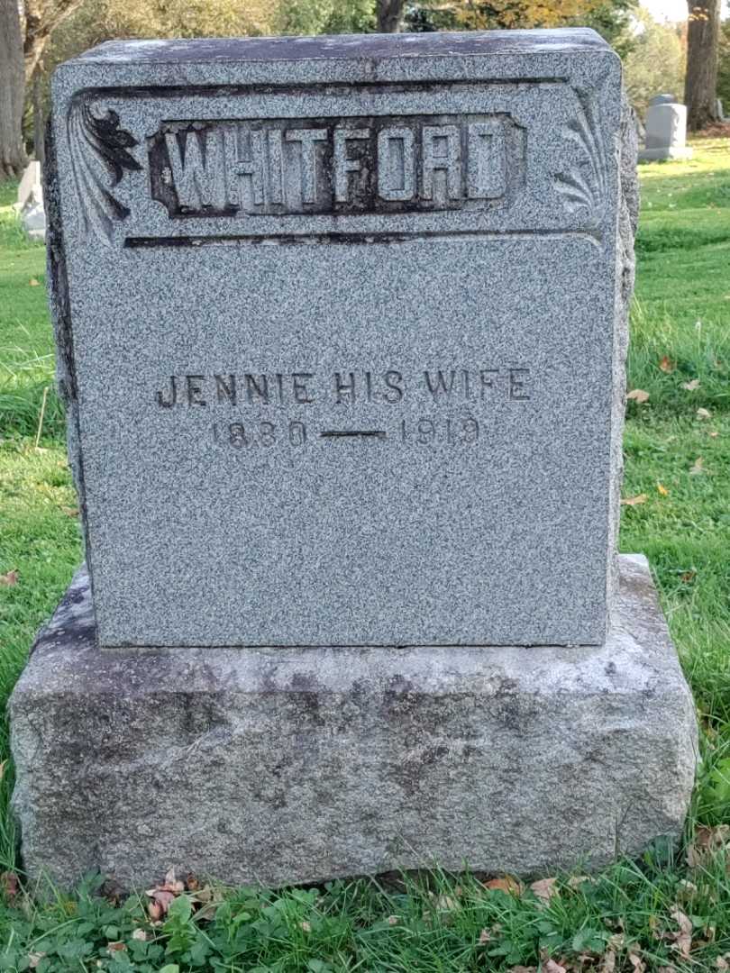 Jennie M. Whitford's grave. Photo 3