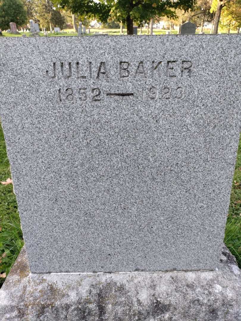 Julia E. Baker's grave. Photo 3