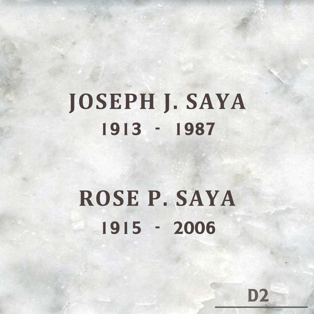 Rose P. Saya's grave