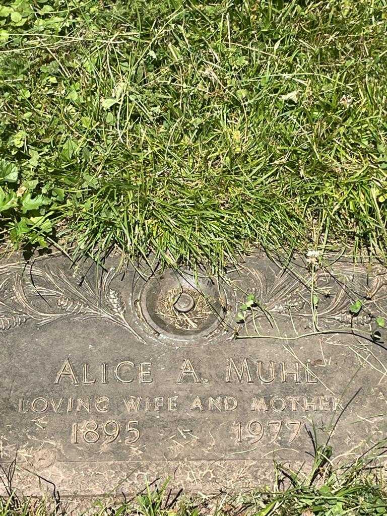 Alice A. Muhl's grave. Photo 1