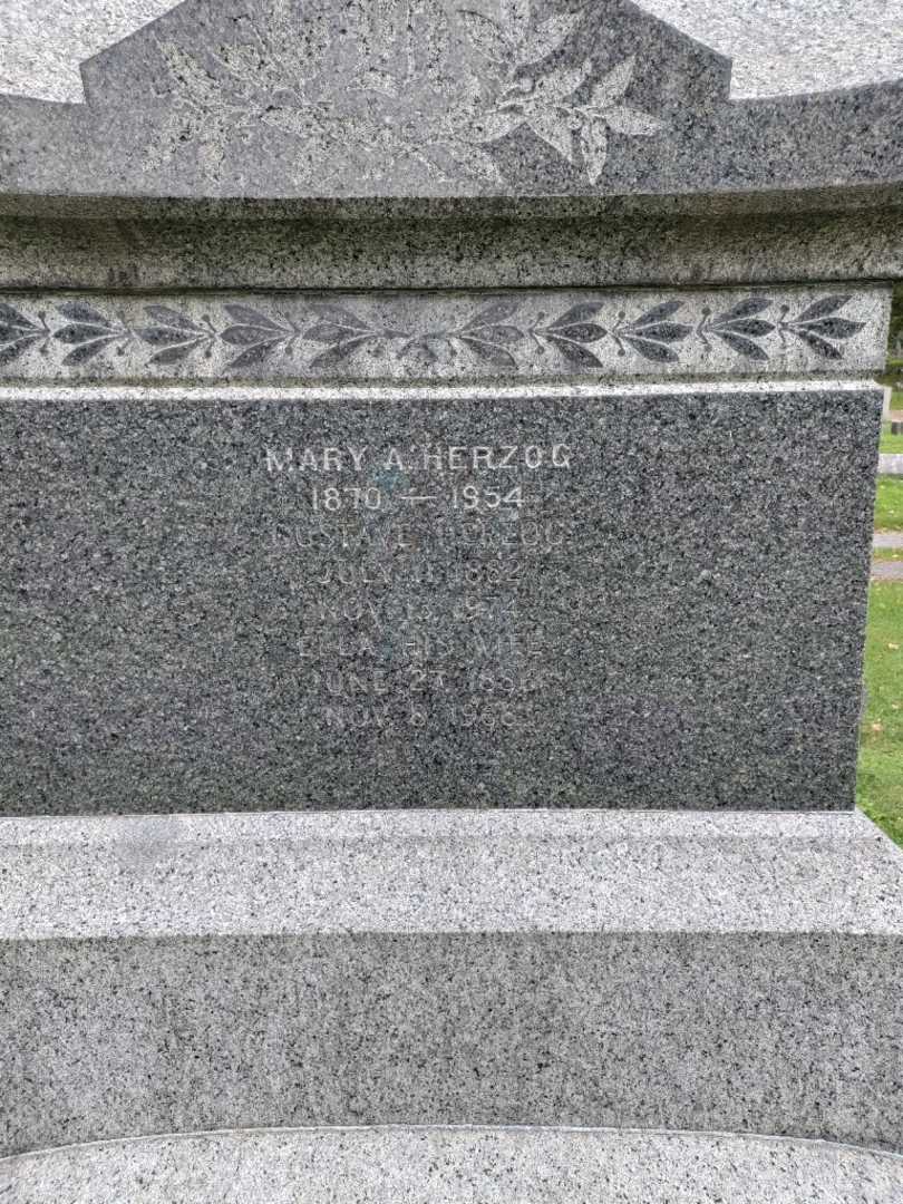 Mary A. Herzog's grave. Photo 2
