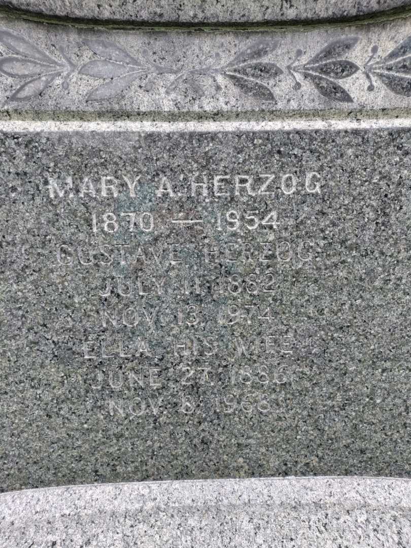 Mary A. Herzog's grave. Photo 3