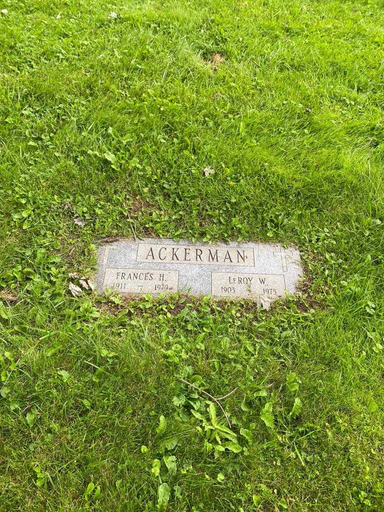 Frances H. Ackerman's grave. Photo 2
