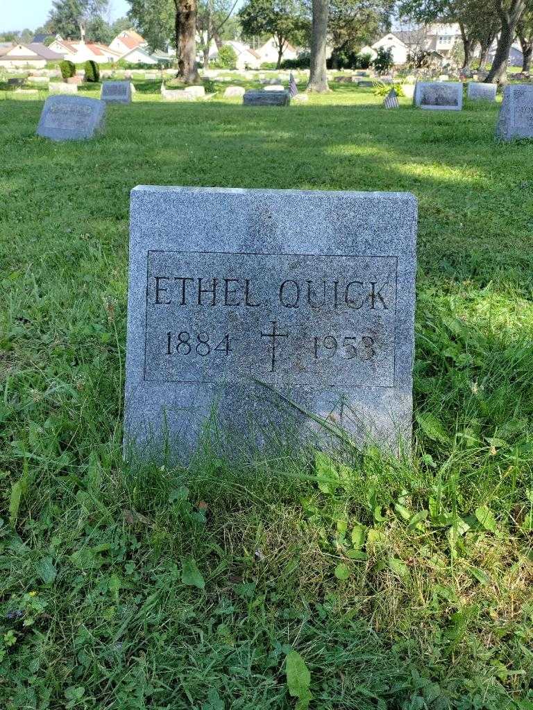 Ethel Quick's grave. Photo 1