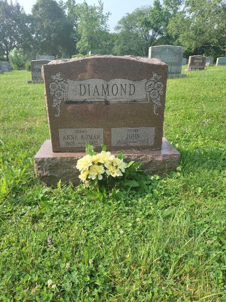 Anna Diamond Komar's grave. Photo 1