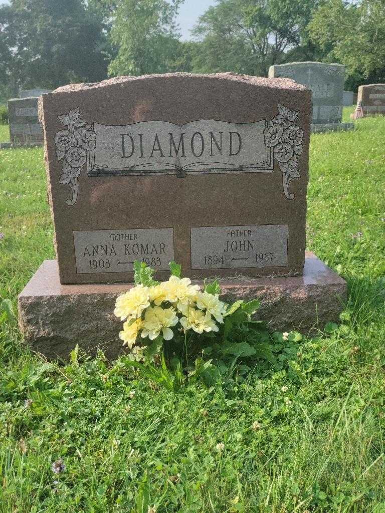 Anna Diamond Komar's grave. Photo 2