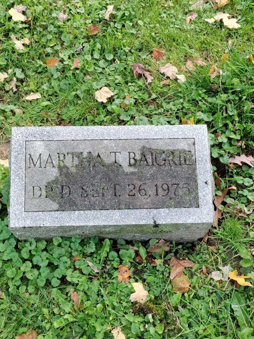 Martha T. Baigrie's grave. Photo 3