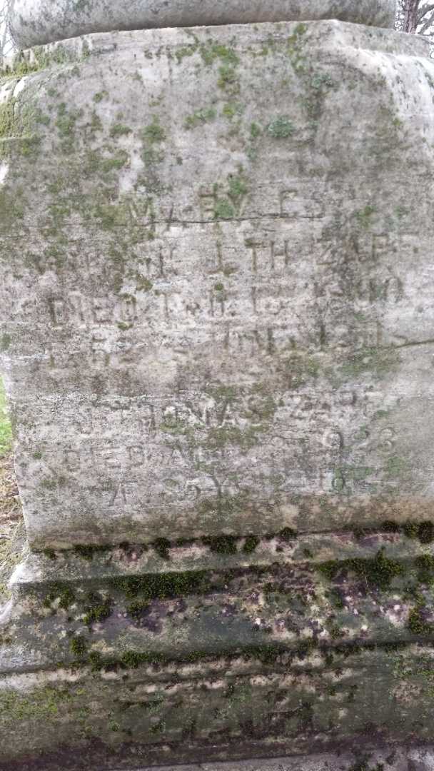 Thomas J. Zapf's grave. Photo 3