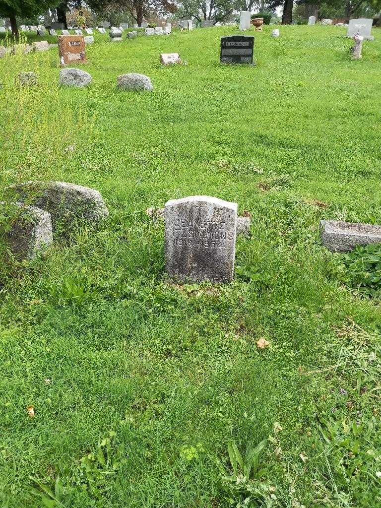 Jeanette V. Fitzsimmons's grave. Photo 1