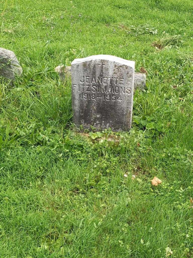 Jeanette V. Fitzsimmons's grave. Photo 2