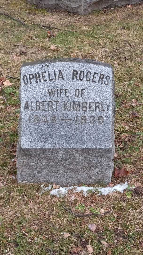 Ophelia T. Rogers Kimberly's grave. Photo 4