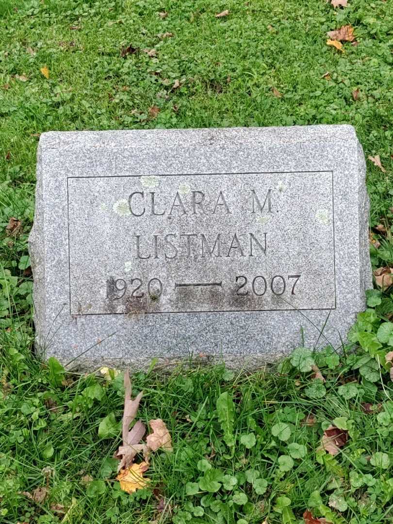 Clara M. Listman's grave. Photo 3