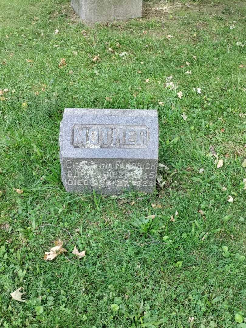 Christina Fandrich's grave. Photo 2