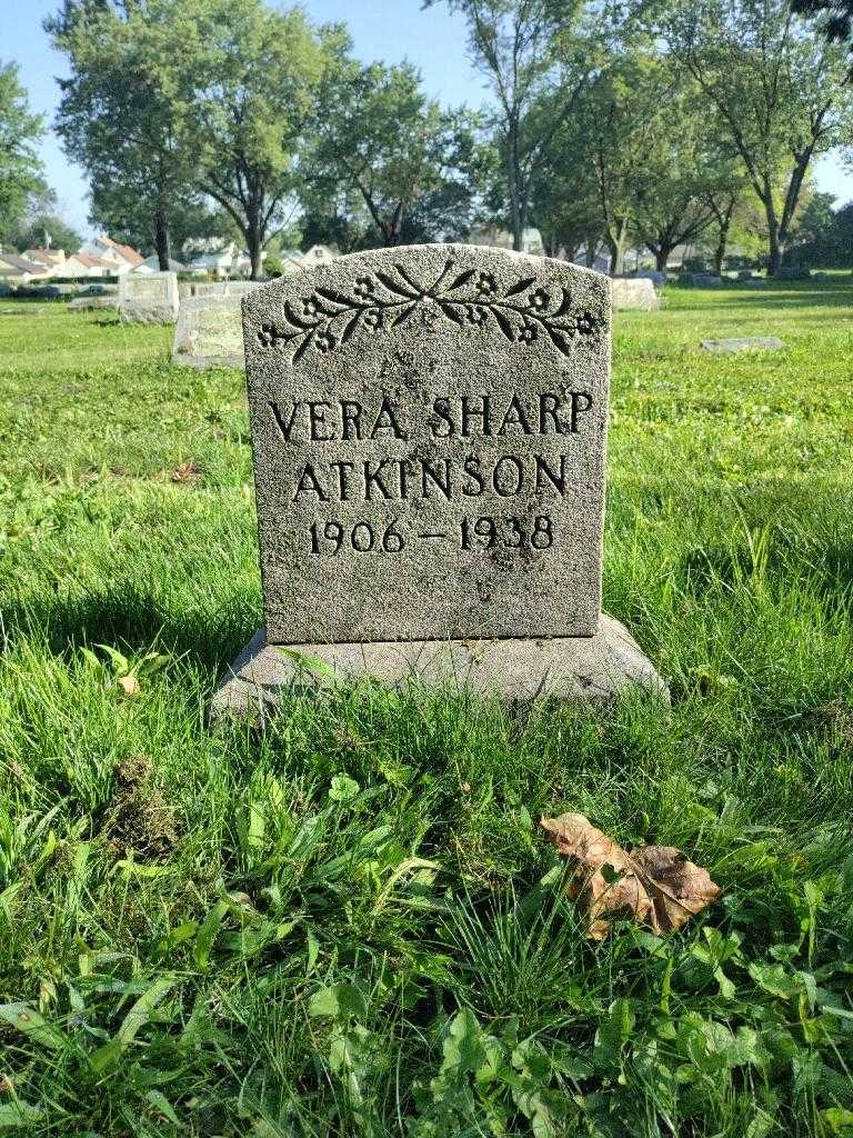 Vera Sharp Atkinson's grave. Photo 2