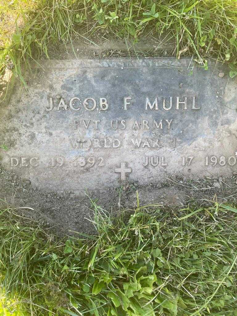 Jacob F. Muhl's grave. Photo 2