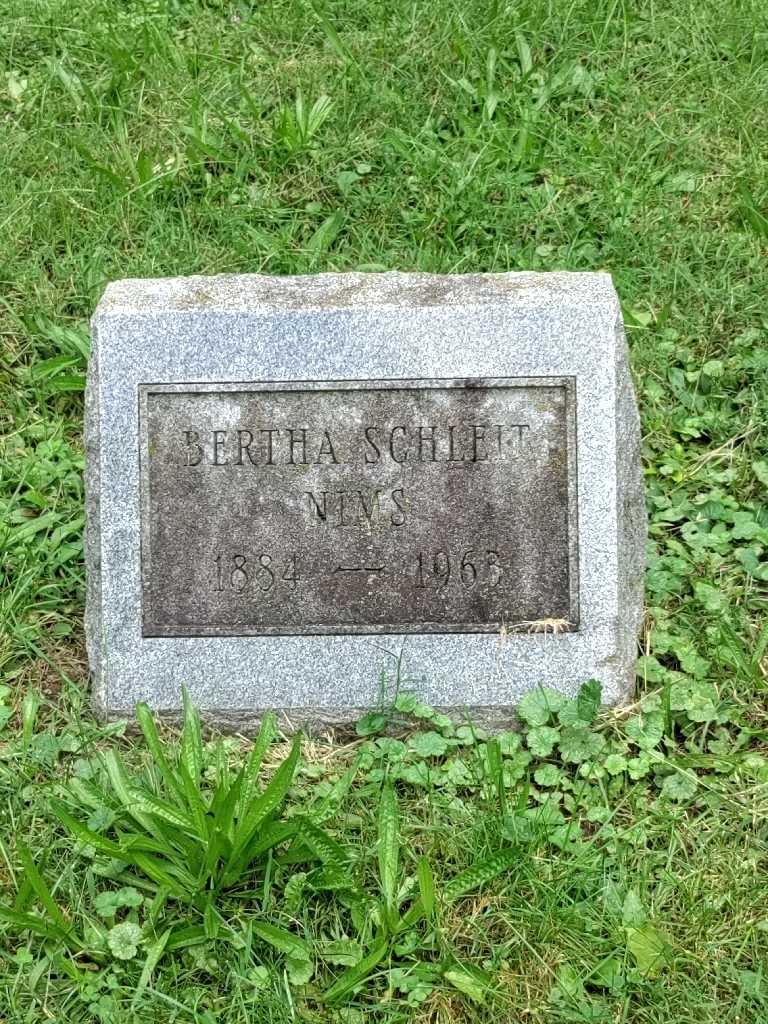 Bertha A. Schleit Nims's grave. Photo 3