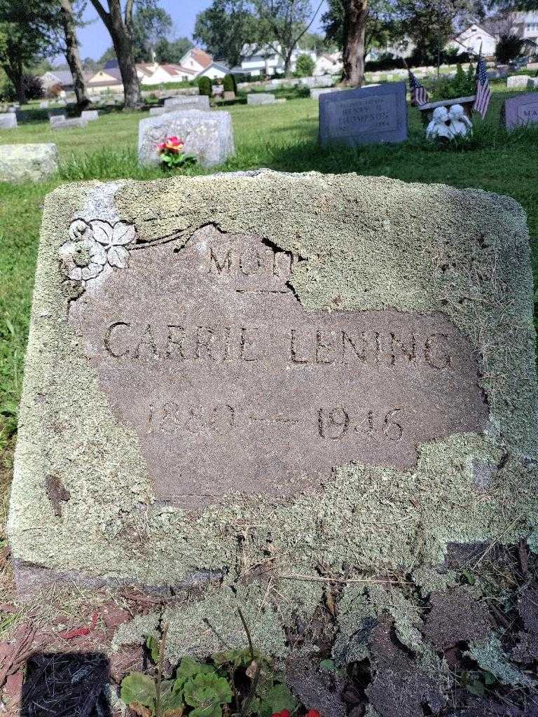 Carrie Metzger Lening's grave. Photo 2