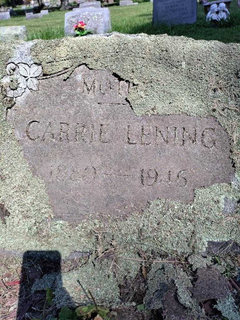 Carrie Metzger Lening's grave. Photo 3