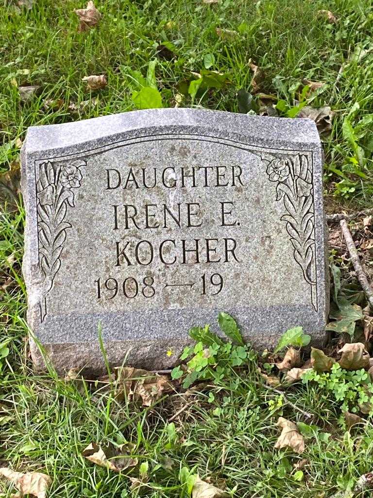 Irene E. Kocher's grave. Photo 3