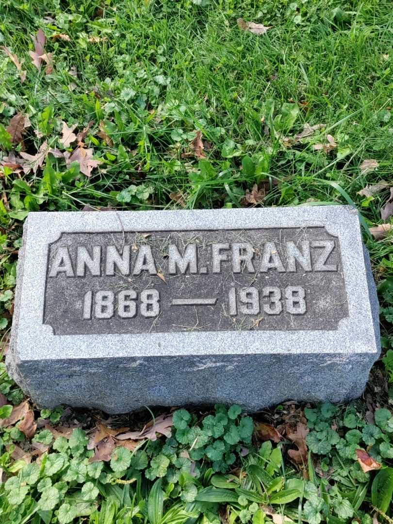 Anna M. Franz's grave. Photo 3