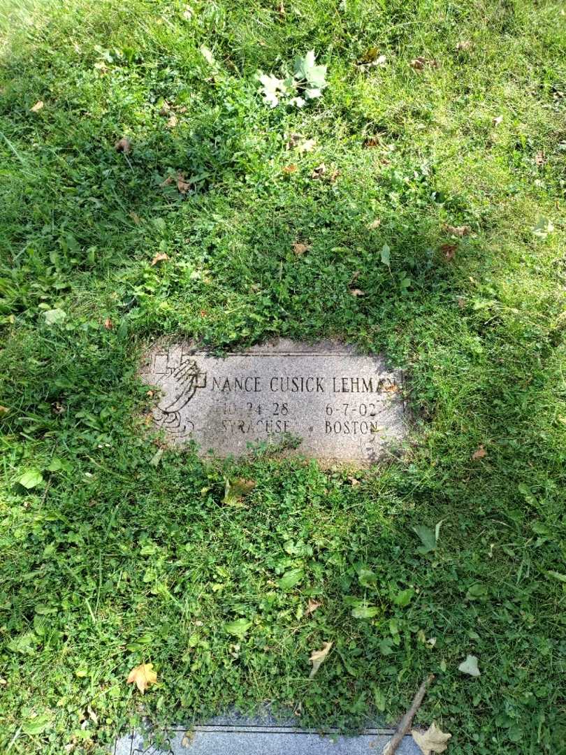 Nancy Cusick Lehman's grave. Photo 2