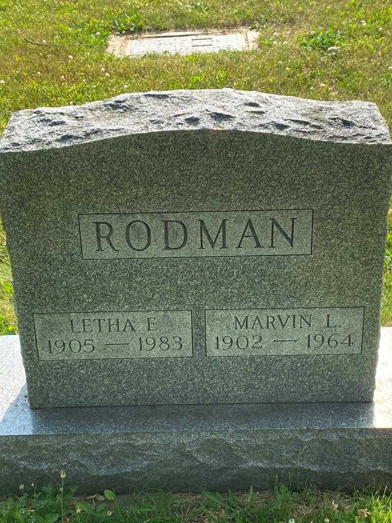 Letha E. Rodman's grave. Photo 3