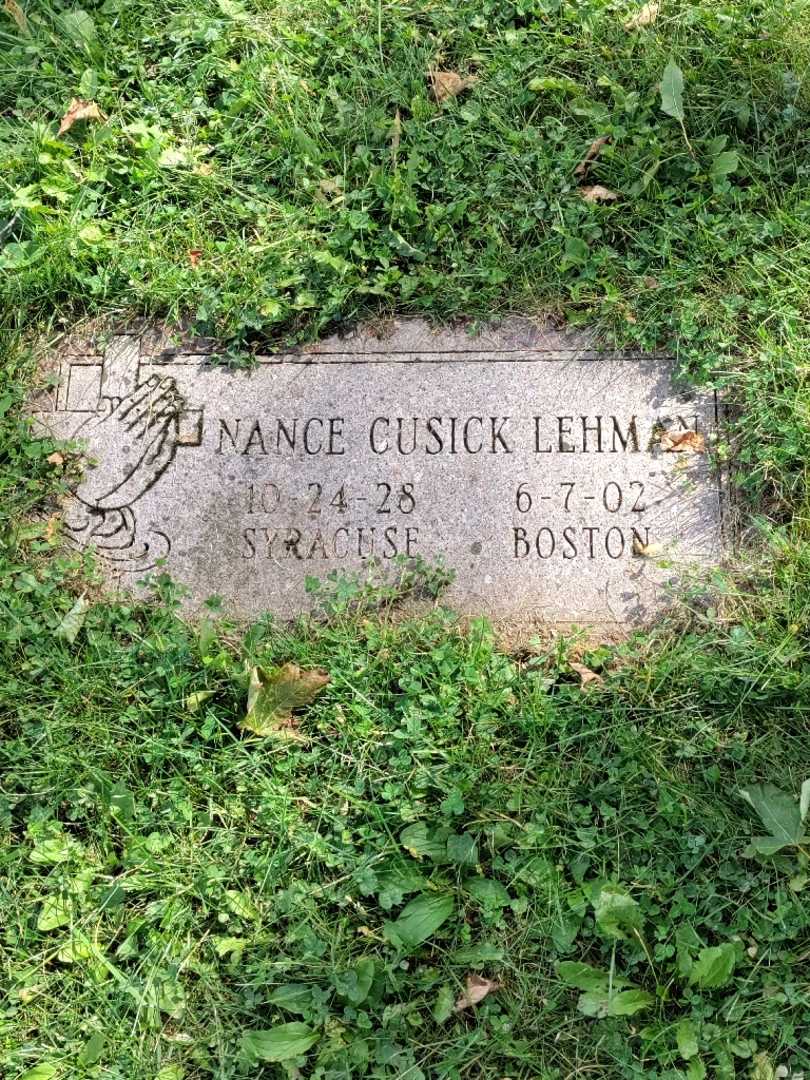 Nancy Cusick Lehman's grave. Photo 3