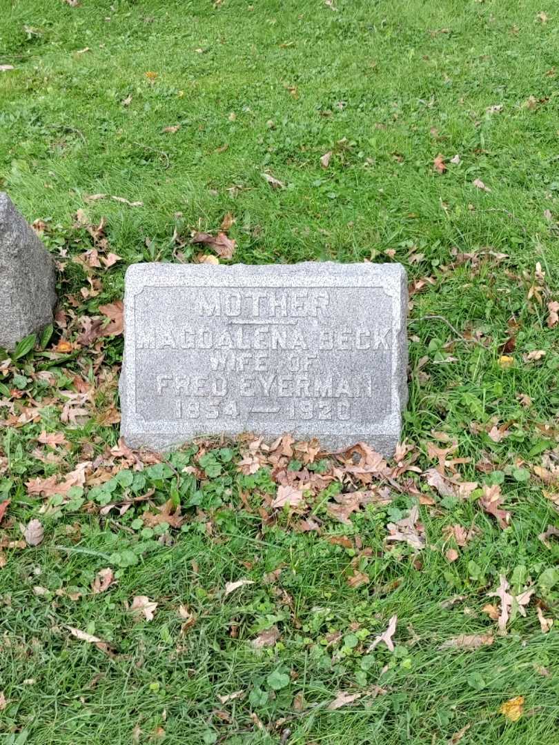 Magdalena Beck Eyerman's grave. Photo 2