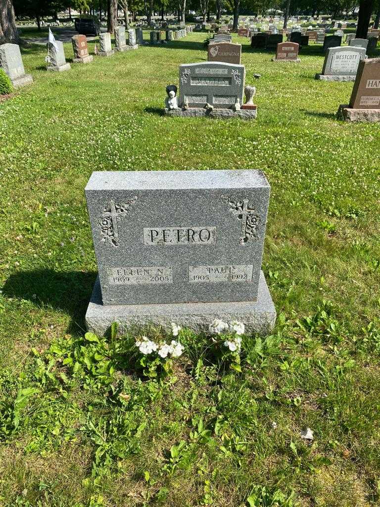 Ellen N. Petro's grave. Photo 2