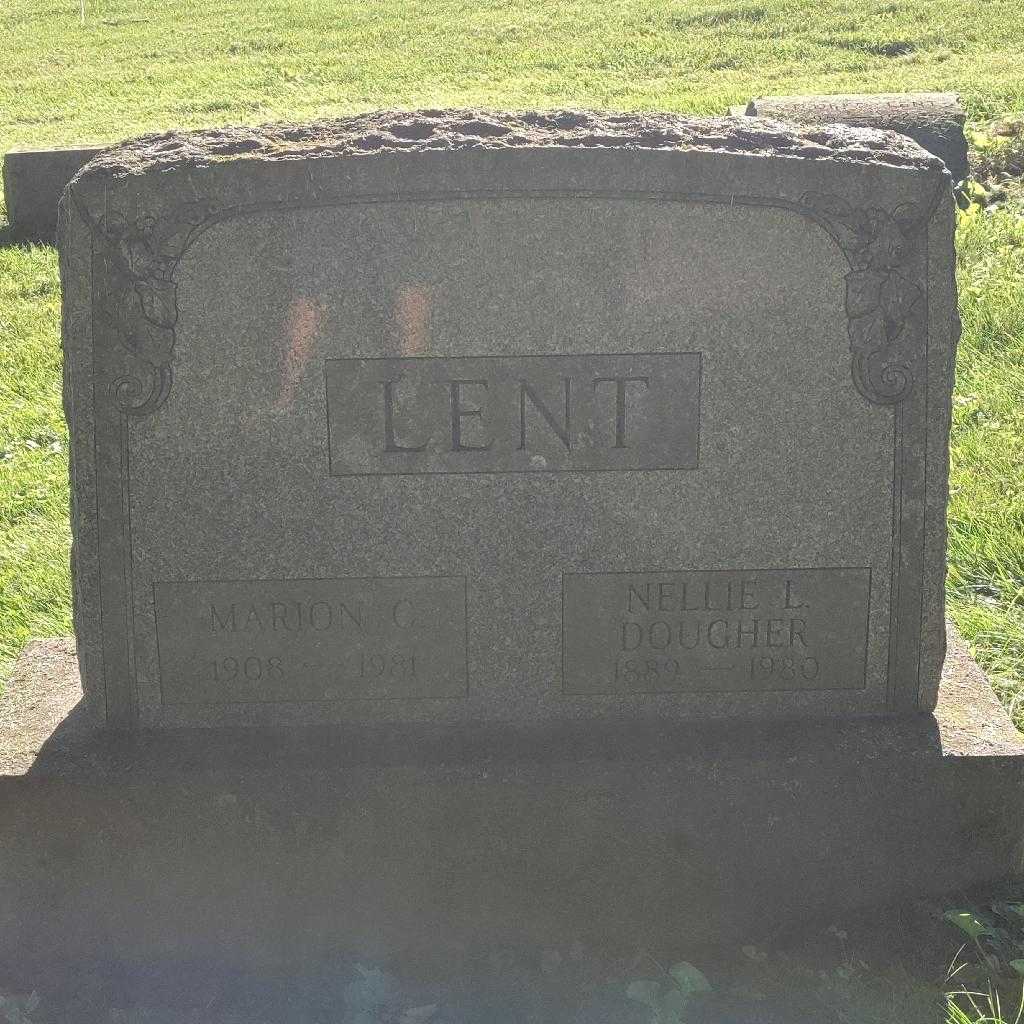 Nellie L. Dougher Lent's grave. Photo 2