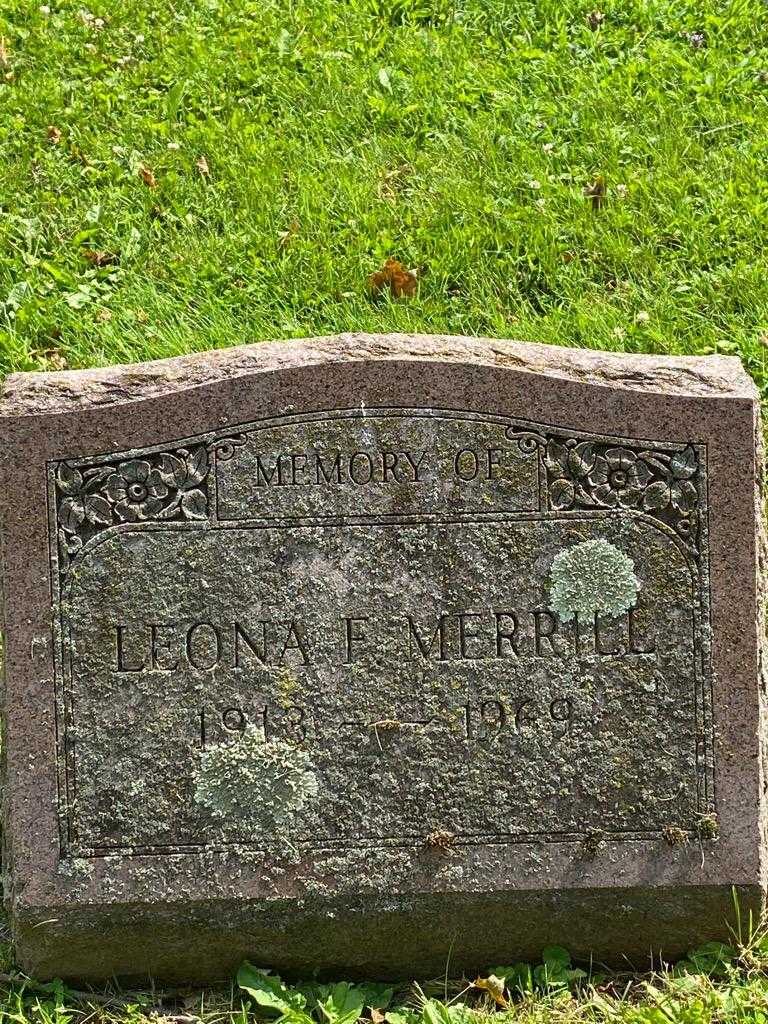 Leona F. Merrill's grave. Photo 3