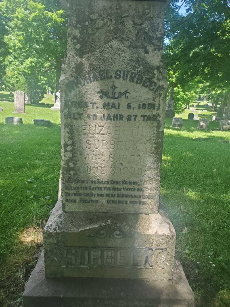 Elizabeth Surbeck's grave. Photo 4