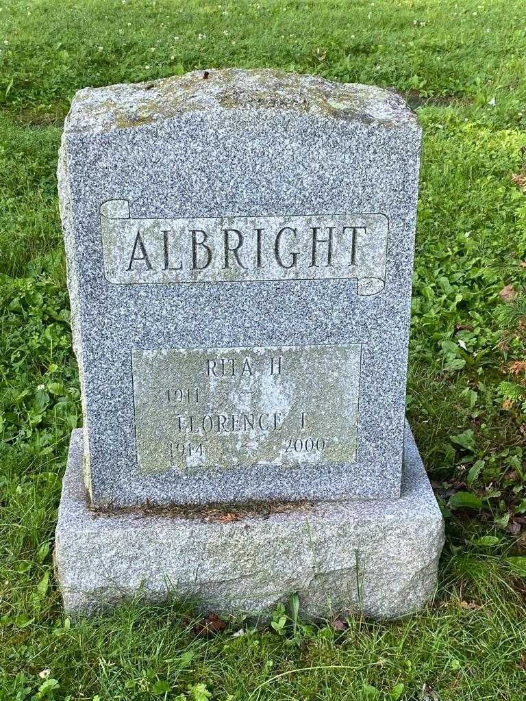 Florence E. Albright's grave. Photo 3