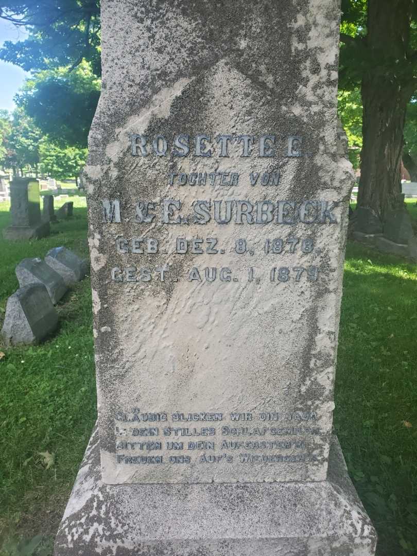 Rosette E. Surbeck's grave. Photo 1