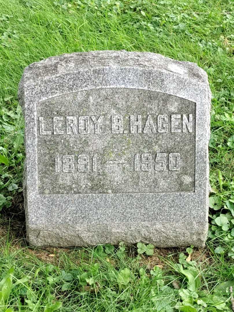 Leroy B. Hagen's grave. Photo 3