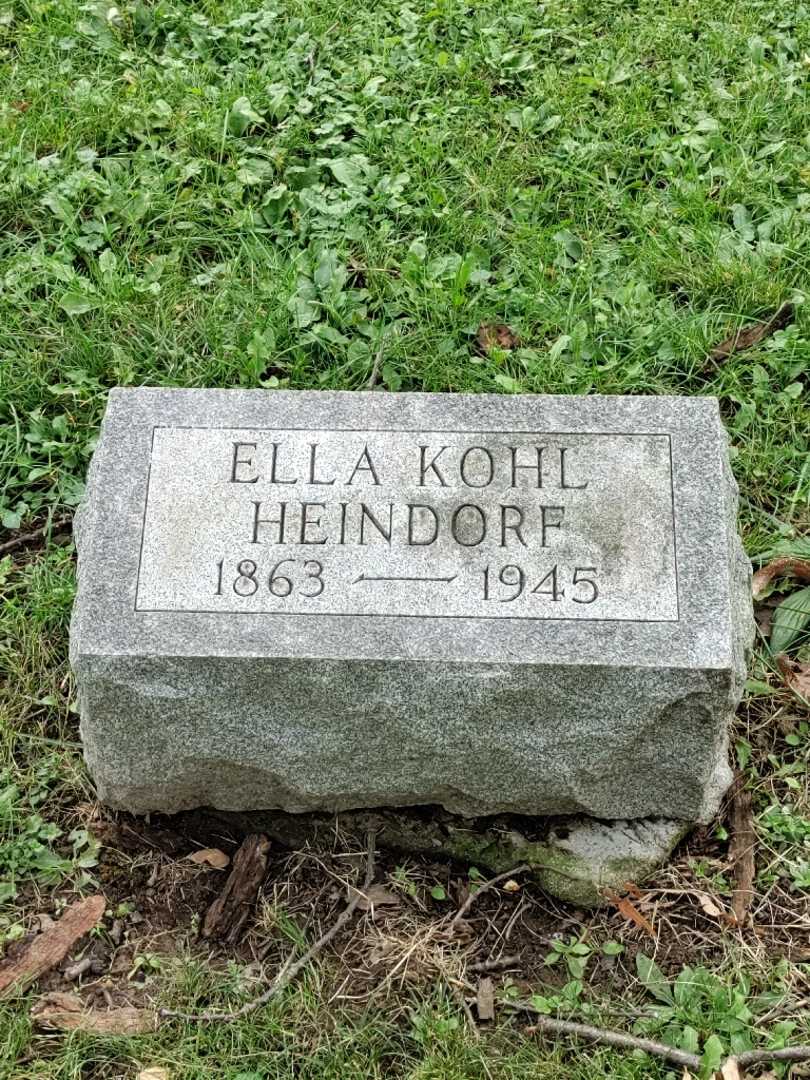 Ella Kohl Heindorf's grave. Photo 3